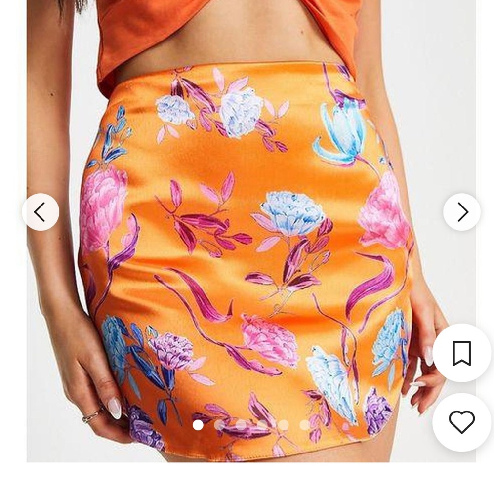 NWT ASOS Floral Orange Skirt